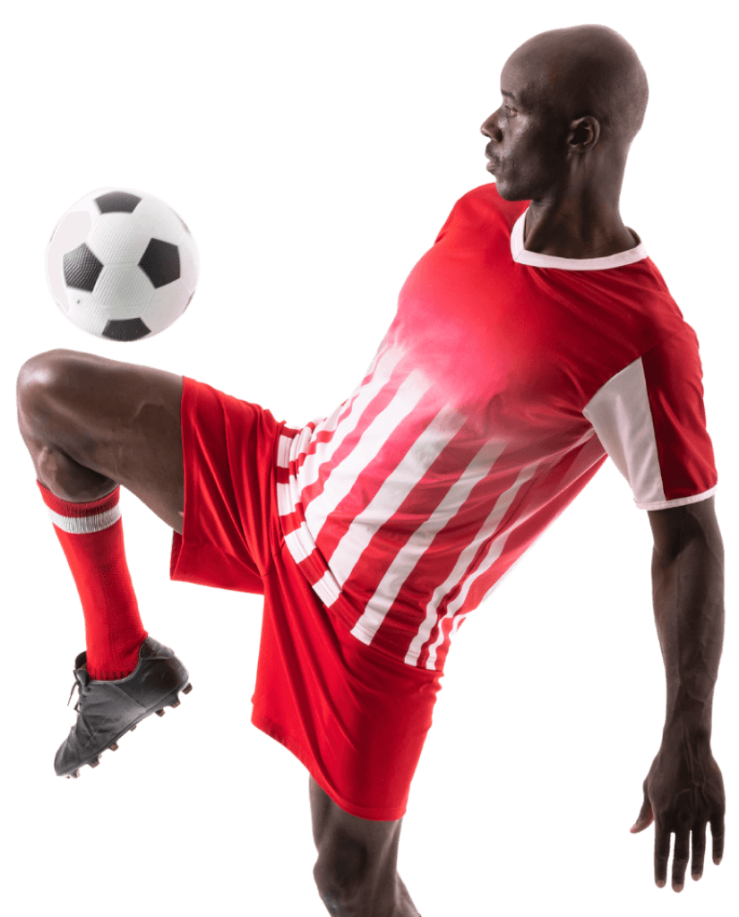 Joueur de soccer en entraînement individuel - École de soccer